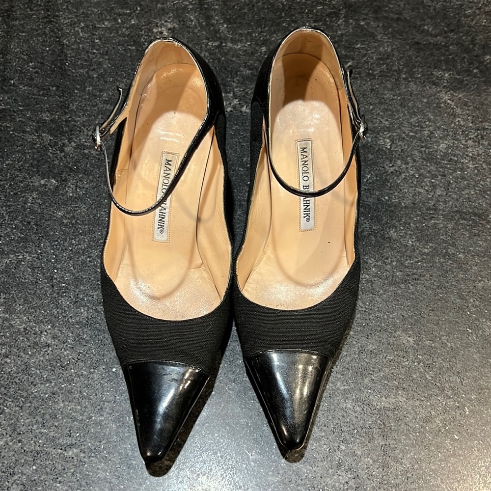 Authentic Manolo Blahnik heels with ankle strap